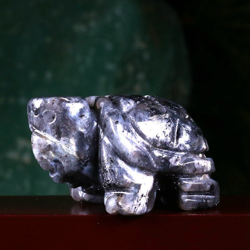 Natural Quartz Carved Longevity Tortoise Crystal Healing Gemstone Animal Turtle