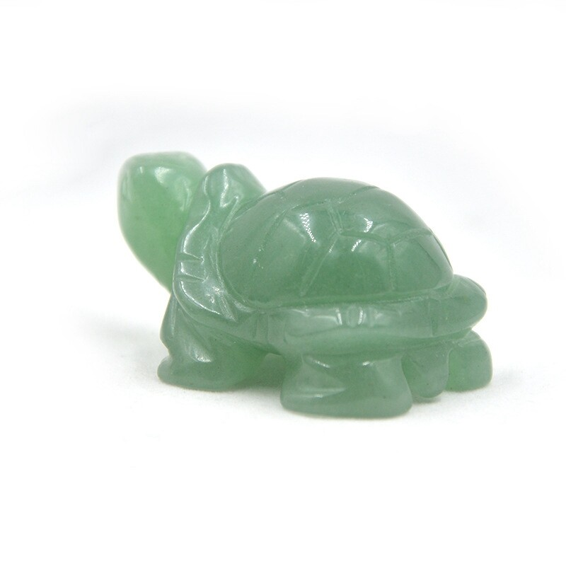Natural Quartz Crystal Carved Longevity Tortoise Healing Gemstone Animal Turtle