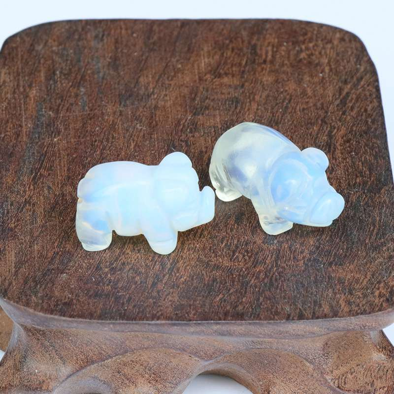 Natural Colorful Quartz Mini Crystal Piggy Animal Carved Chakra Gemstone Decor