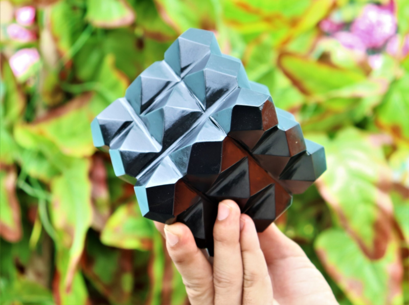 11CM Natural Black Tourmaline Meditation Healing Power Stone 54 Pyramid Cube