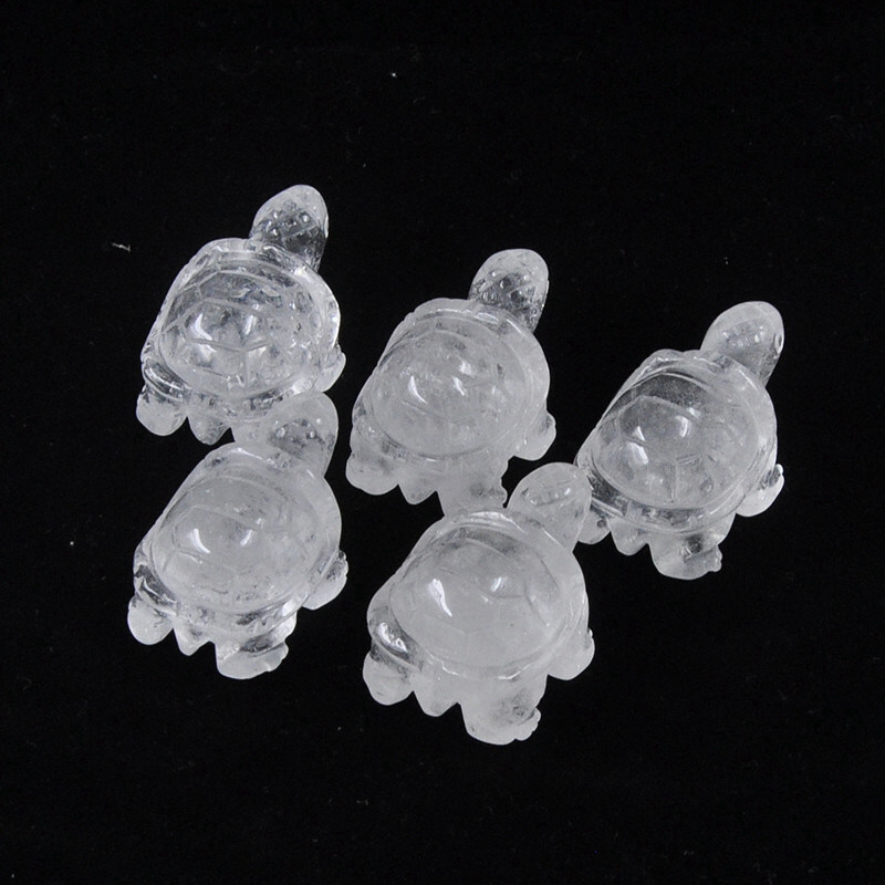 Natural Quartz Crystal Carved Longevity Tortoise Healing Gemstone Animal Turtle