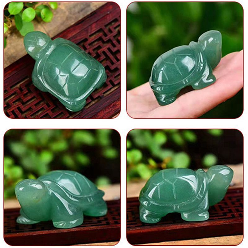 Natural Quartz Crystal Carved Longevity Tortoise Healing Gemstone Animal Turtle