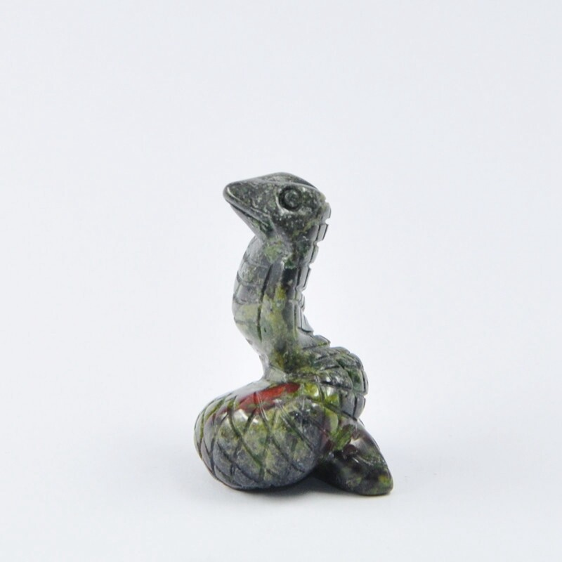 Natural Quartz Crystal Carved Snake Viper Healing Stone Cobra Animal Decor Reiki