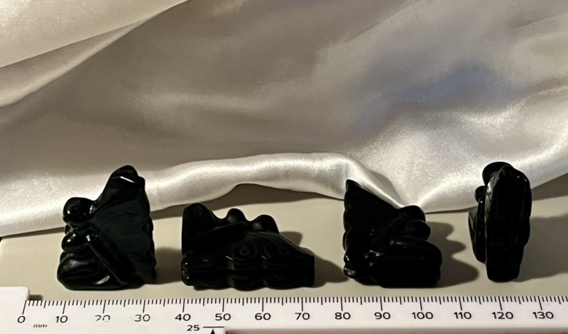 ✨ OBSIDIAN WINGED FAIRY 35mm Crystal Carving Gemstone Rare New