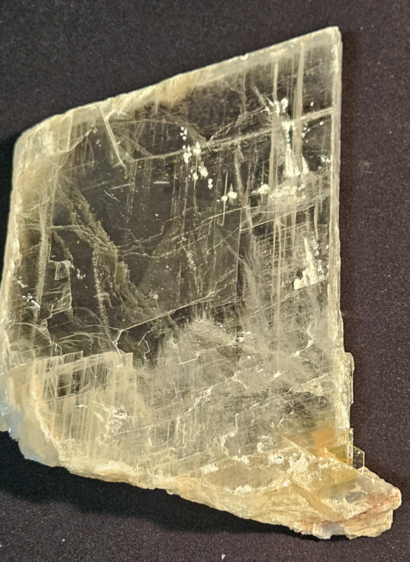 482g Natural Selenite Crystal Slab, Raw Phantom Slice, Gypsum Plate, Chakra