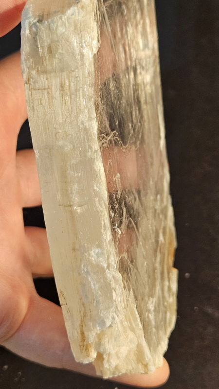 482g Natural Selenite Crystal Slab, Raw Phantom Slice, Gypsum Plate, Chakra