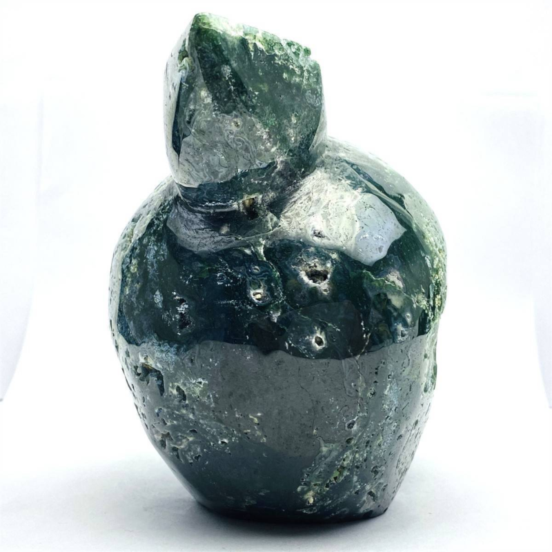 1600g Natural Nice Aquatic agate Quartz Skull Hand Carved Crystal Healing Skull