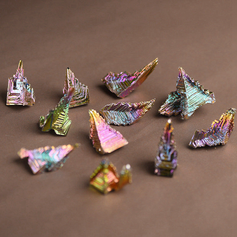 Natural Rainbow Aura Titanium Bismuth Healing Crystal Gemstone Specimens Reiki