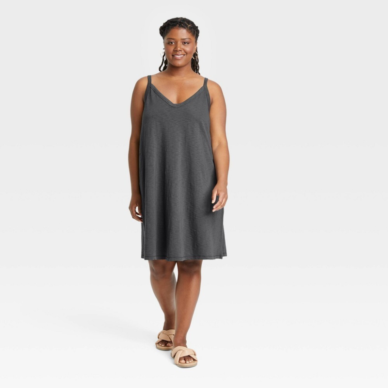 Women's Plus Size Racer Back Knit Tank Dress - Universal Thread Size: 2X Gray