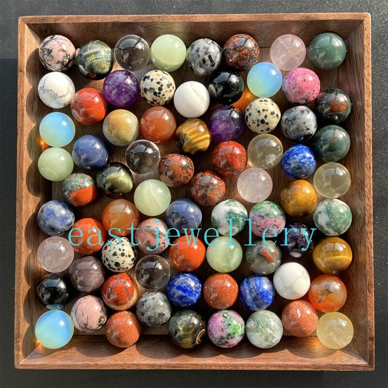 10pcs Natural Mixed Sphere Quartz Crystal Carved Gem Ball Reiki Healing 15mm+