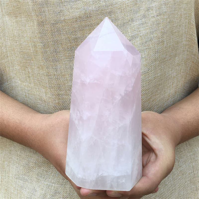 1.07kg Natural Rose quartz obelisk quartz cystal wand point gem healing