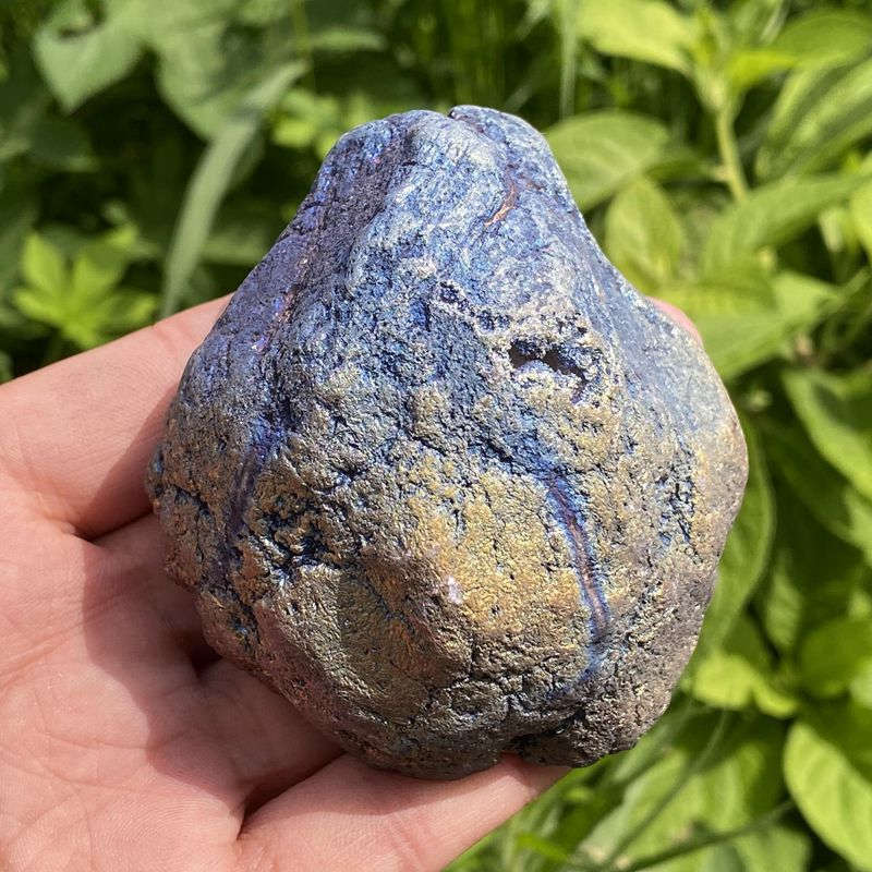 190g Electroplating color Natural Crystal Agate cave ornaments crystal cluster q