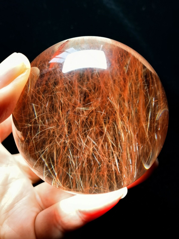 Museum Collection Tibetan High Altitude Red Rutilated Ball Sphere Orb Gem 2.48'