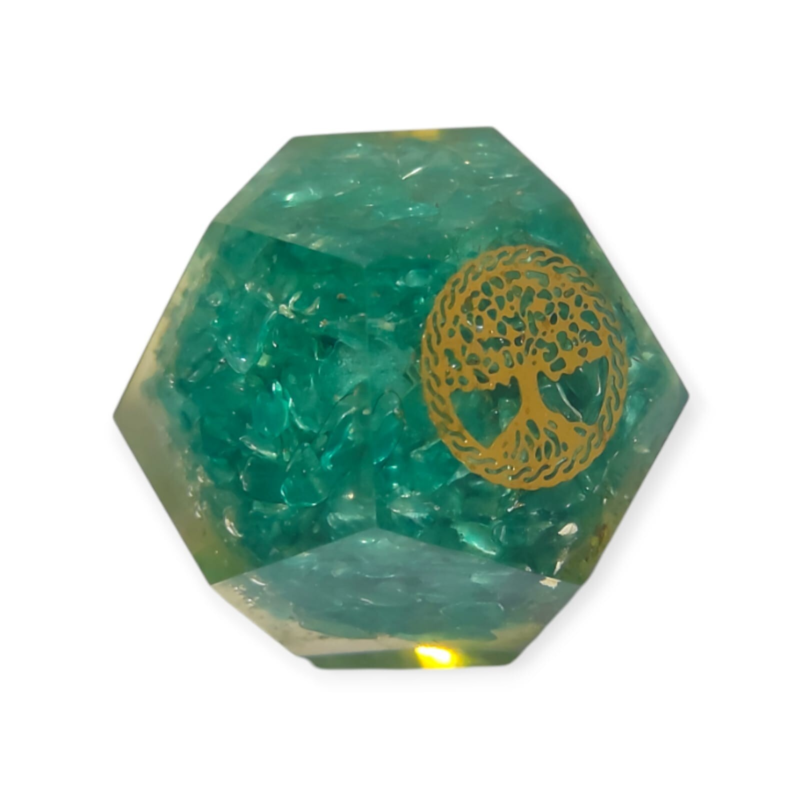 Apatite Orgonite Dodecahedron Crystal Tree Of Life Healing 40-45MM