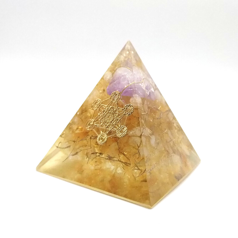 Crystal Orgone Pyramid Chakra Meditation Energy Generator Orgonite Healing Reiki