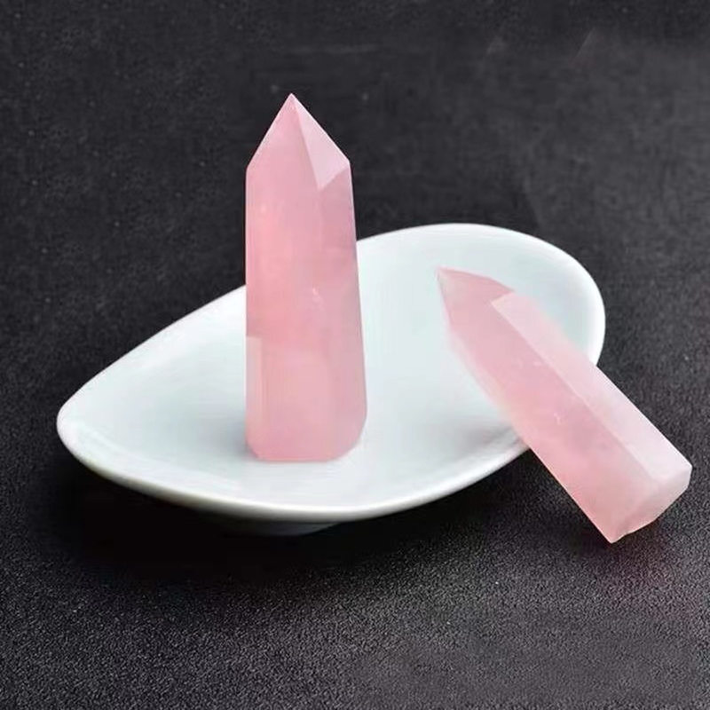 Natural Crystal Point Wand Tower Column Chakra Obelisk Quartz Healing Stone Rock