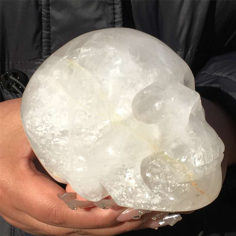 1.07kg Natural clear quartz skull carved Quartz Crystal skull Healing