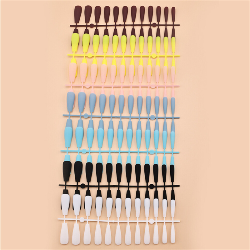 7Colors Coffin Long Press-On Fake Nail Soild Color Matte Summer Manicure 168pcs