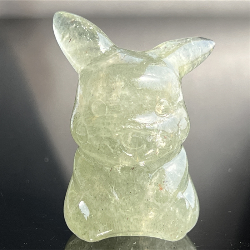 1.5" Natural quartz carved Pikachu skull Quartz crystal skull reiki healing