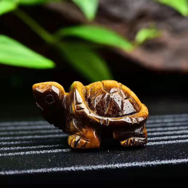 Natural Quartz Carved Longevity Tortoise Crystal Healing Gemstone Animal Turtle