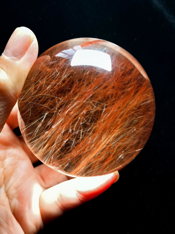 Museum Collection Tibetan High Altitude Red Rutilated Ball Sphere Orb Gem 2.48'