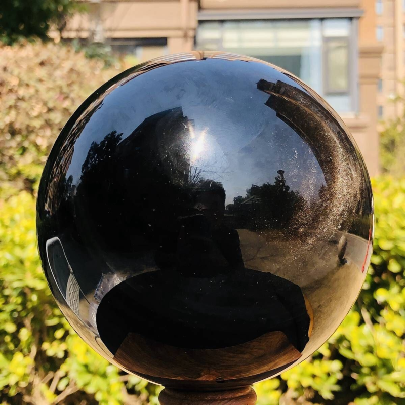 4.37LB Natural Beautiful Silver obsidian ball Quartz Crystal Sphere Healing 349