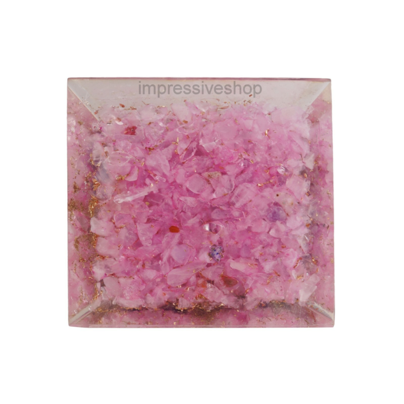 XL Amethyst Rose Orgone Pyramid Gemstone Reiki Crystal Healing Free Shipping