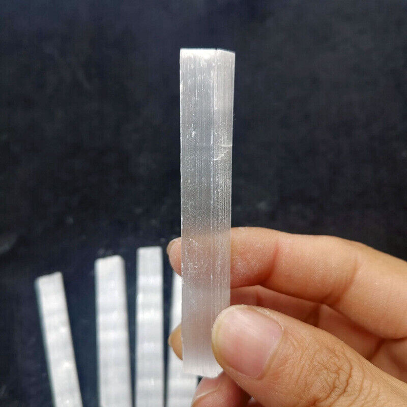 3pc Natural White Gypsum Wand Quartz Crystal Selenite Stick Mineral Healing
