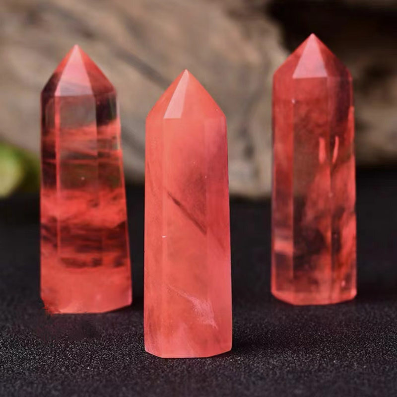 Natural Crystal Point Wand Tower Column Chakra Obelisk Quartz Healing Stone Rock