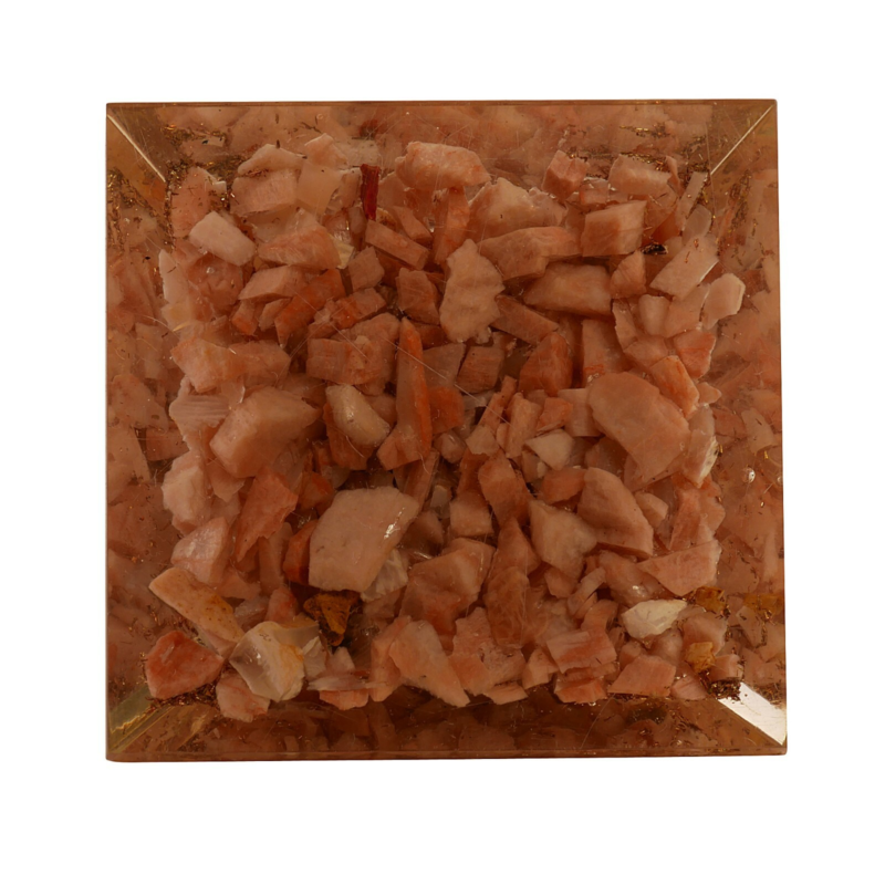 Sunstone Orgone Pyramid Reiki Healing Crystal Positive Energy Free Shipping