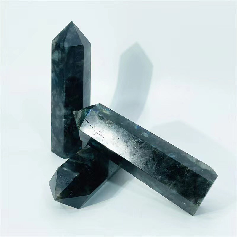 Natural Crystal Point Wand Tower Column Chakra Obelisk Quartz Healing Stone Rock