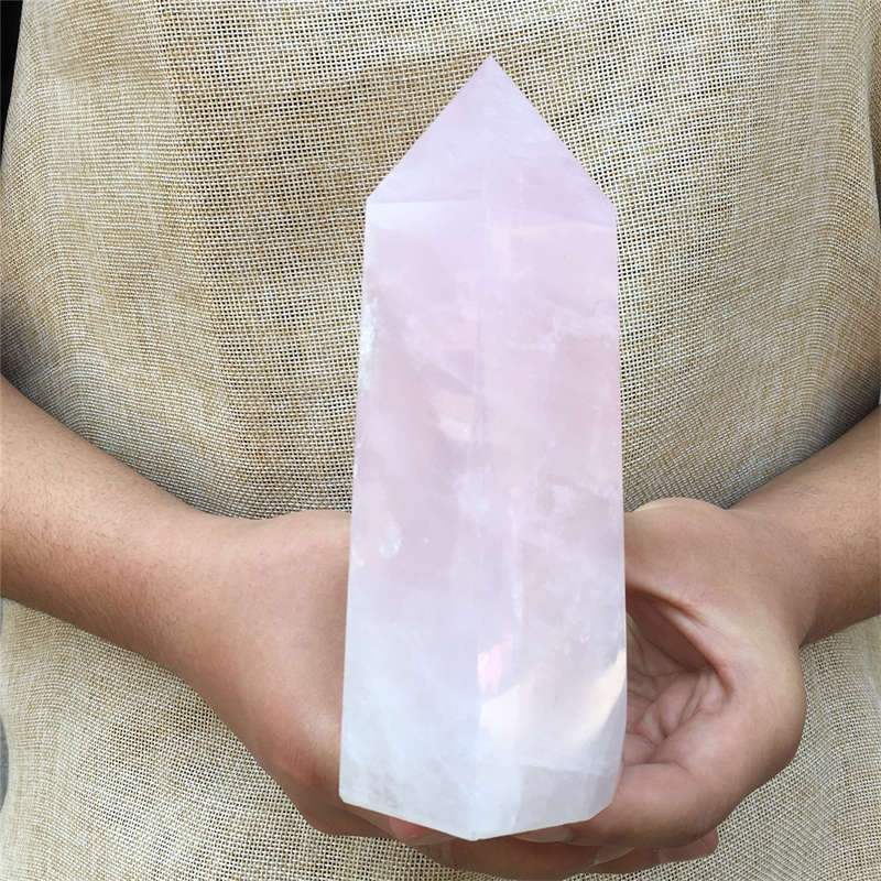 1.07kg Natural Rose quartz obelisk quartz cystal wand point gem healing