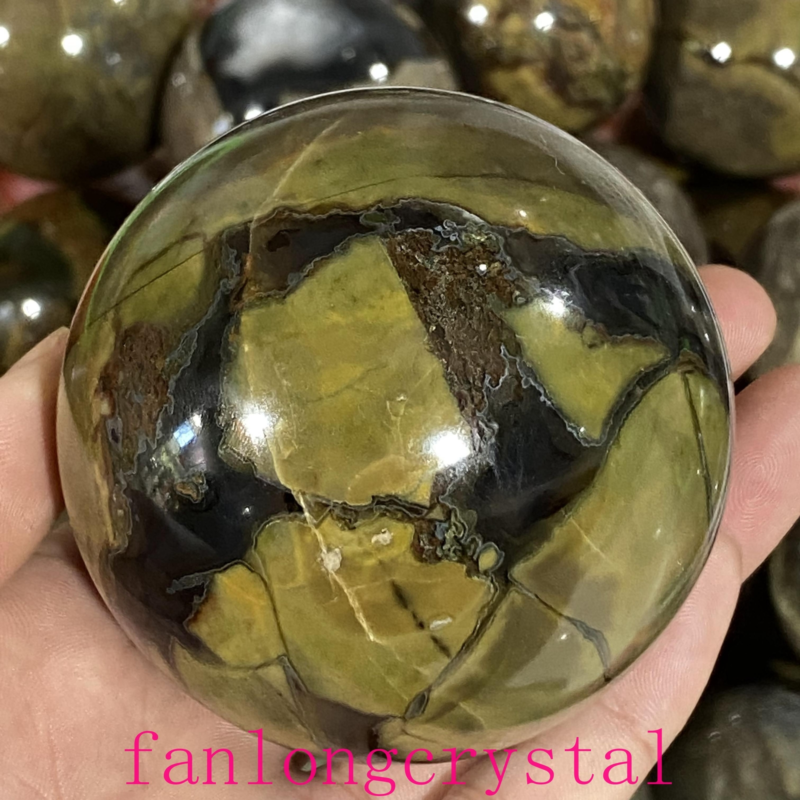1pc Natural Fluorescent agate Ball Quartz Crystal Polished Sphere healing 55mm