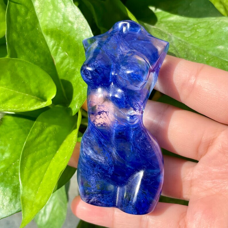 1PC Blue Melting Stone Goddess Crysta Decoration Reiki Heal Collection gift