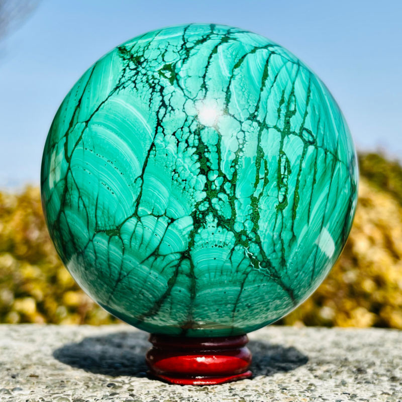 2.7LB Natural Malachite Quartz Sphere Crystal Ball Decoration Collection Gift