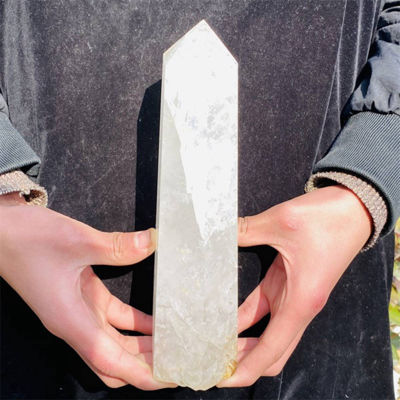 1410g Natural White Quartz Obelisk Crystal Wand Point Healing Mineral Stone