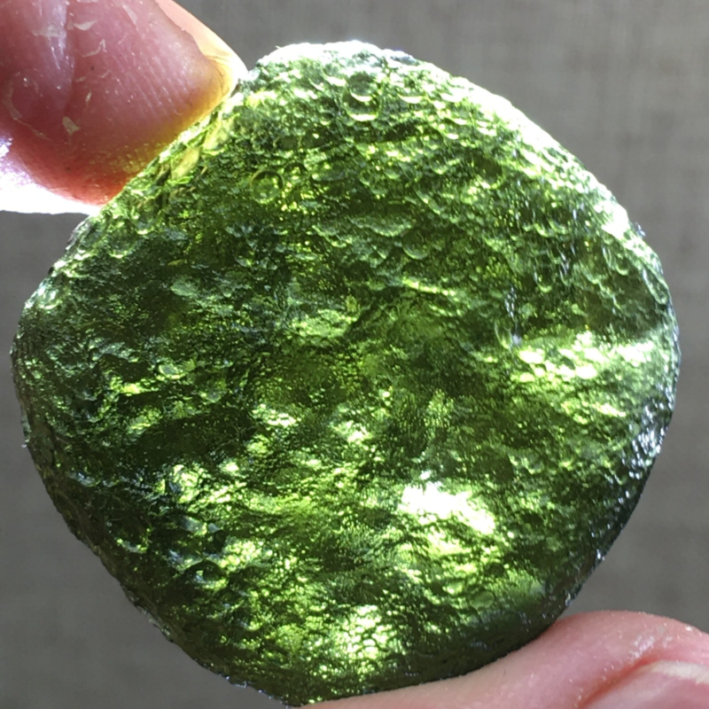 55.1Ct MOLDAVITE From Czech Republic From Meteorite Impact With Chips