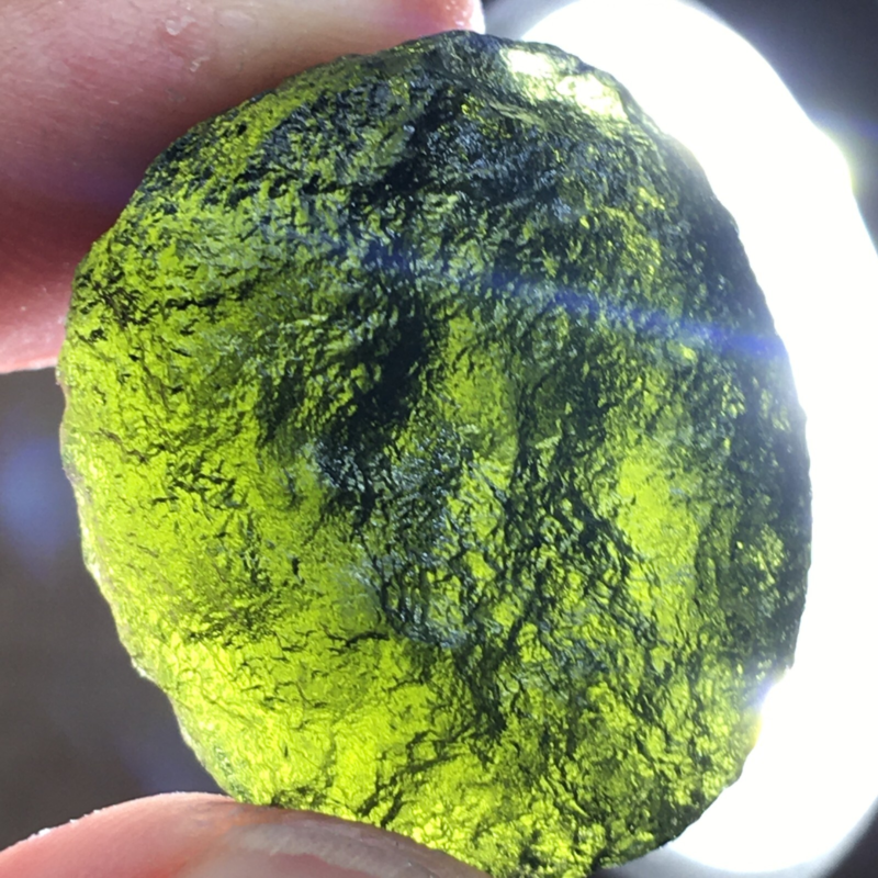 73.5Ct MOLDAVITE From Czech Republic From Meteorite Impact With Chips