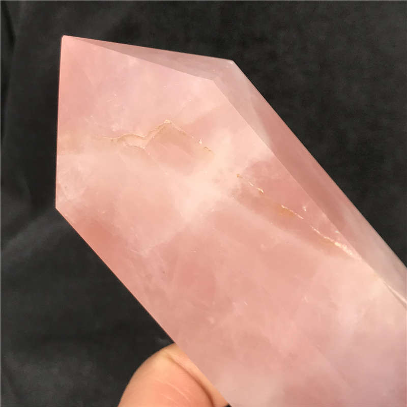 670g Natural Rose quartz obelisk quartz cystal wand point gem healing