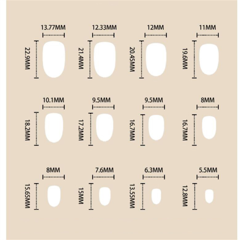 Shiny Gold French False Nail Short Almond Press on Nails for Nails Art 24pcs