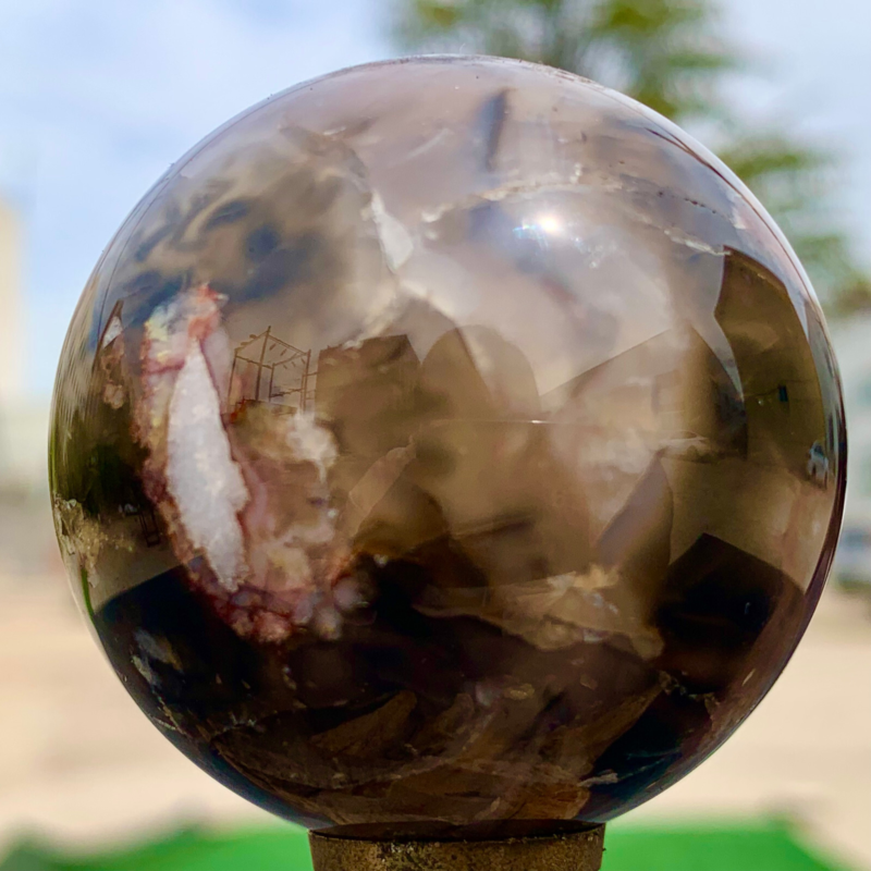 146G Natural Sakura Agate Quartz Sphere healing ball Specimen