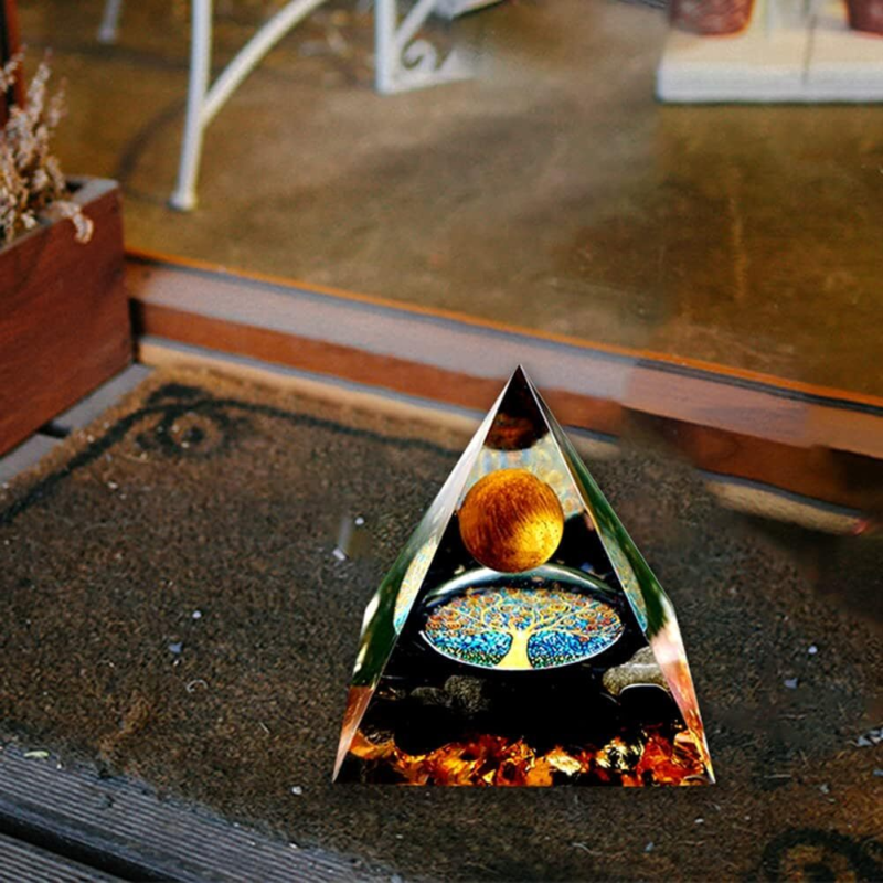 Moonstone Crystal Orgone Pyramid Ogan Crystal Energy Tower Nature Reiki Chakra