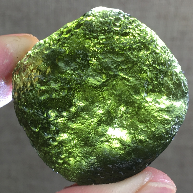 55.1Ct MOLDAVITE From Czech Republic From Meteorite Impact With Chips