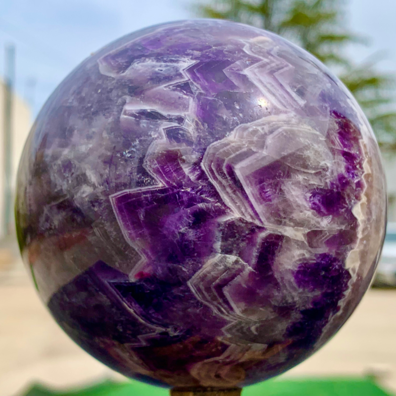 2.39LB Natural beautiful Dream Amethyst Quartz Crystal Sphere Ball Healing