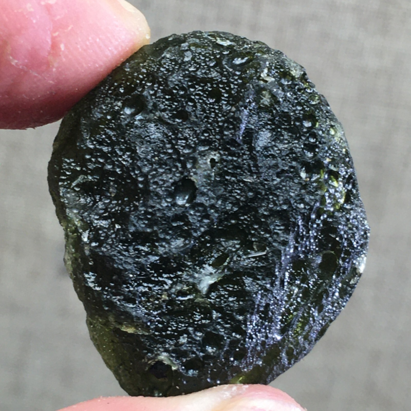 48.1Ct MOLDAVITE From Czech Republic From Meteorite Impact With Chips
