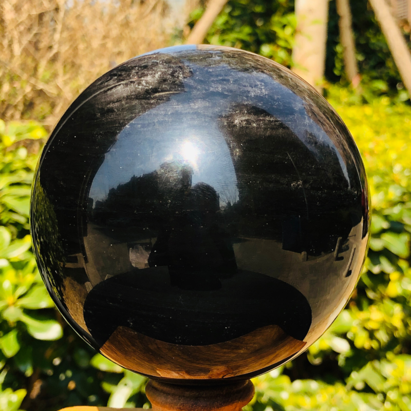 2.99LB TOP Natural Silver Obsidian Sphere Crystal quartz Ball Healing 786
