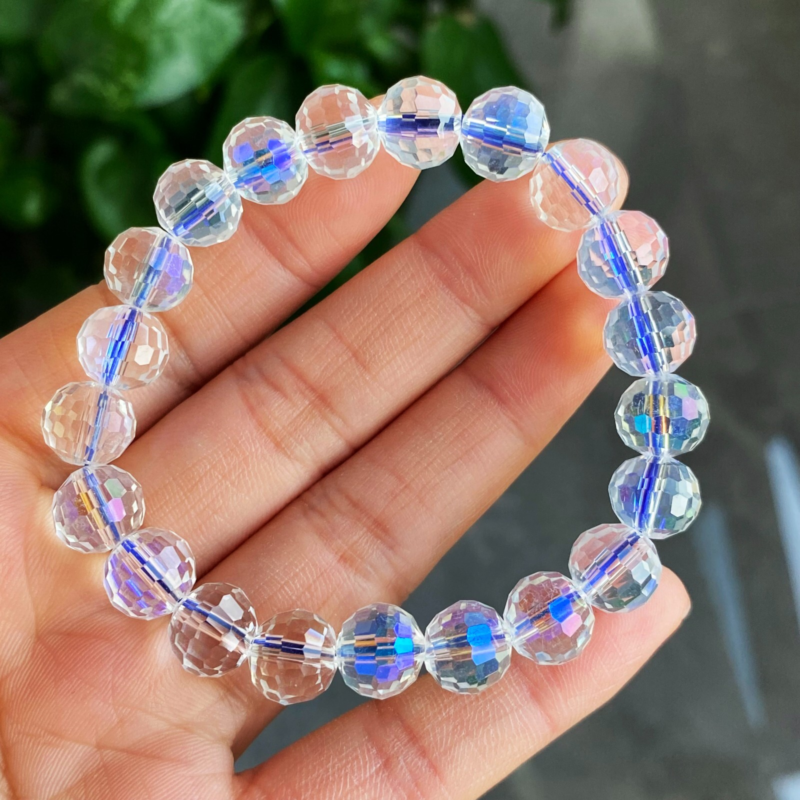 9.7mm Natural Blue Moonstone Strong Light Crystal Beads Bracelet
