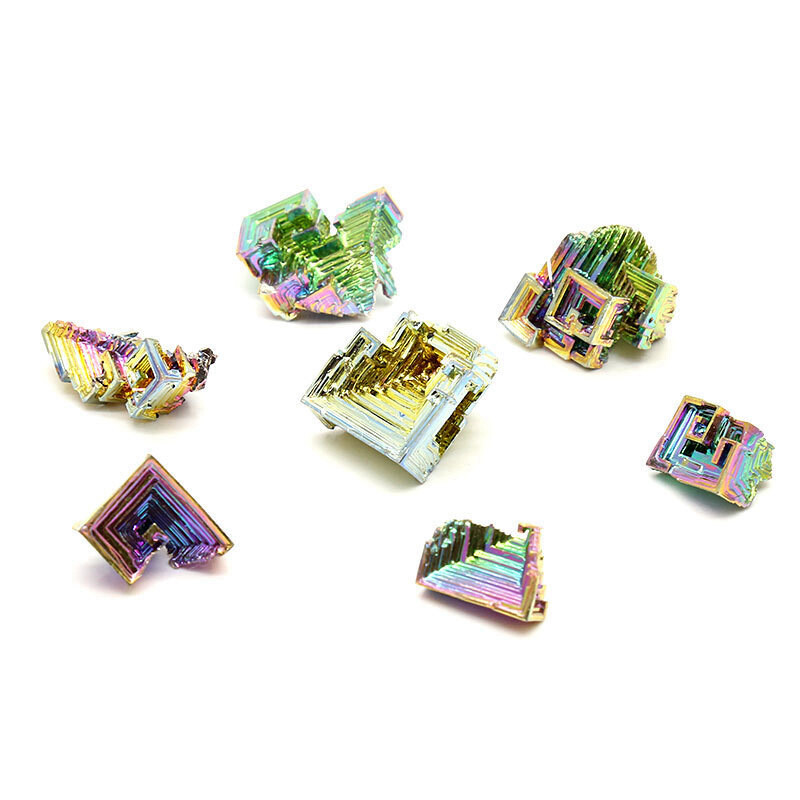 Natural Rainbow Aura Titanium Bismuth Healing Crystal Gemstone Specimens Reiki
