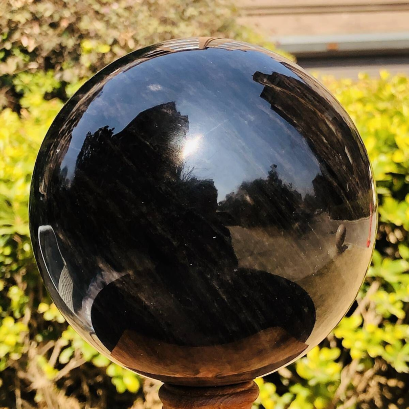 4.2LB Natural Beautiful Silver obsidian ball Quartz Crystal Sphere Healing 348