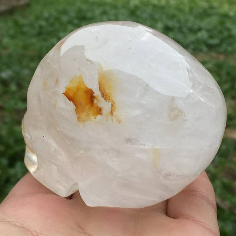 0.4kg Natural clear quartz skull carved Quartz Crystal skull Healing
